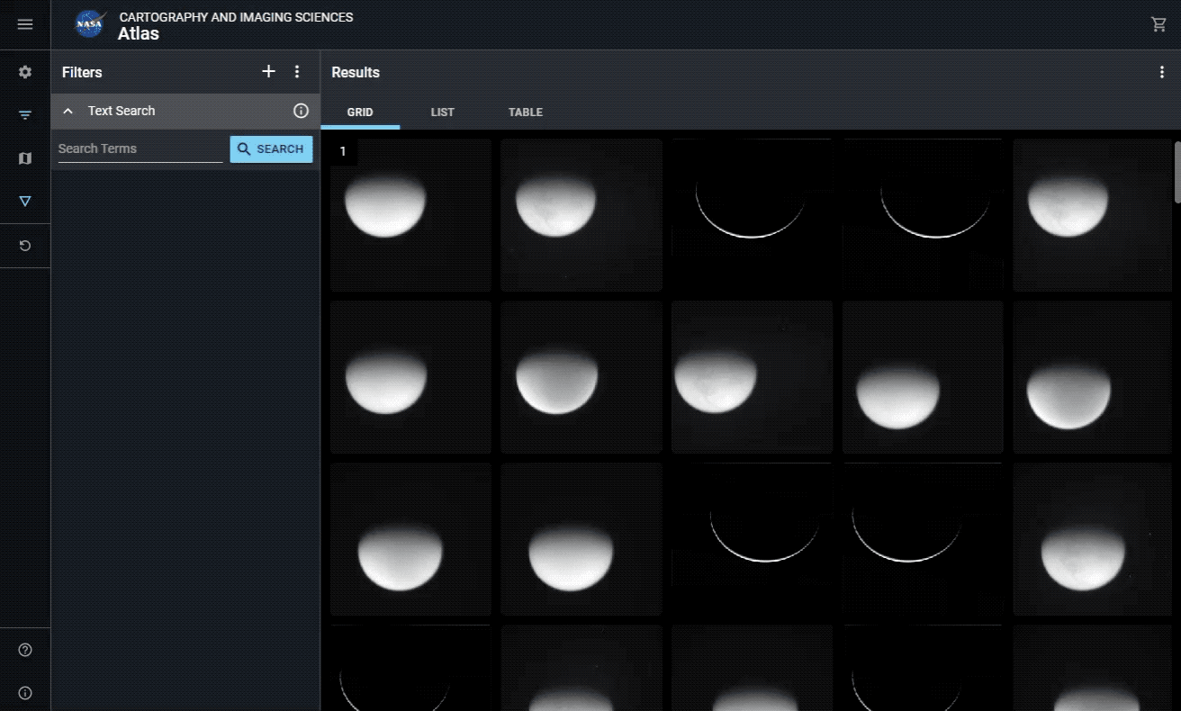 Figure B: GIF of filter-driven search in Atlas IV