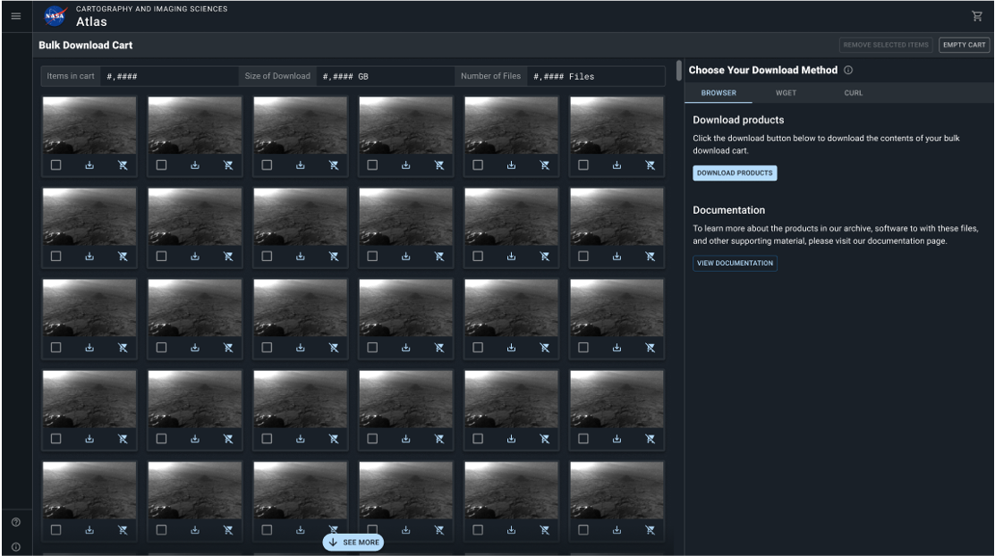 Figure E: Screenshot of Atlas IV bulk download